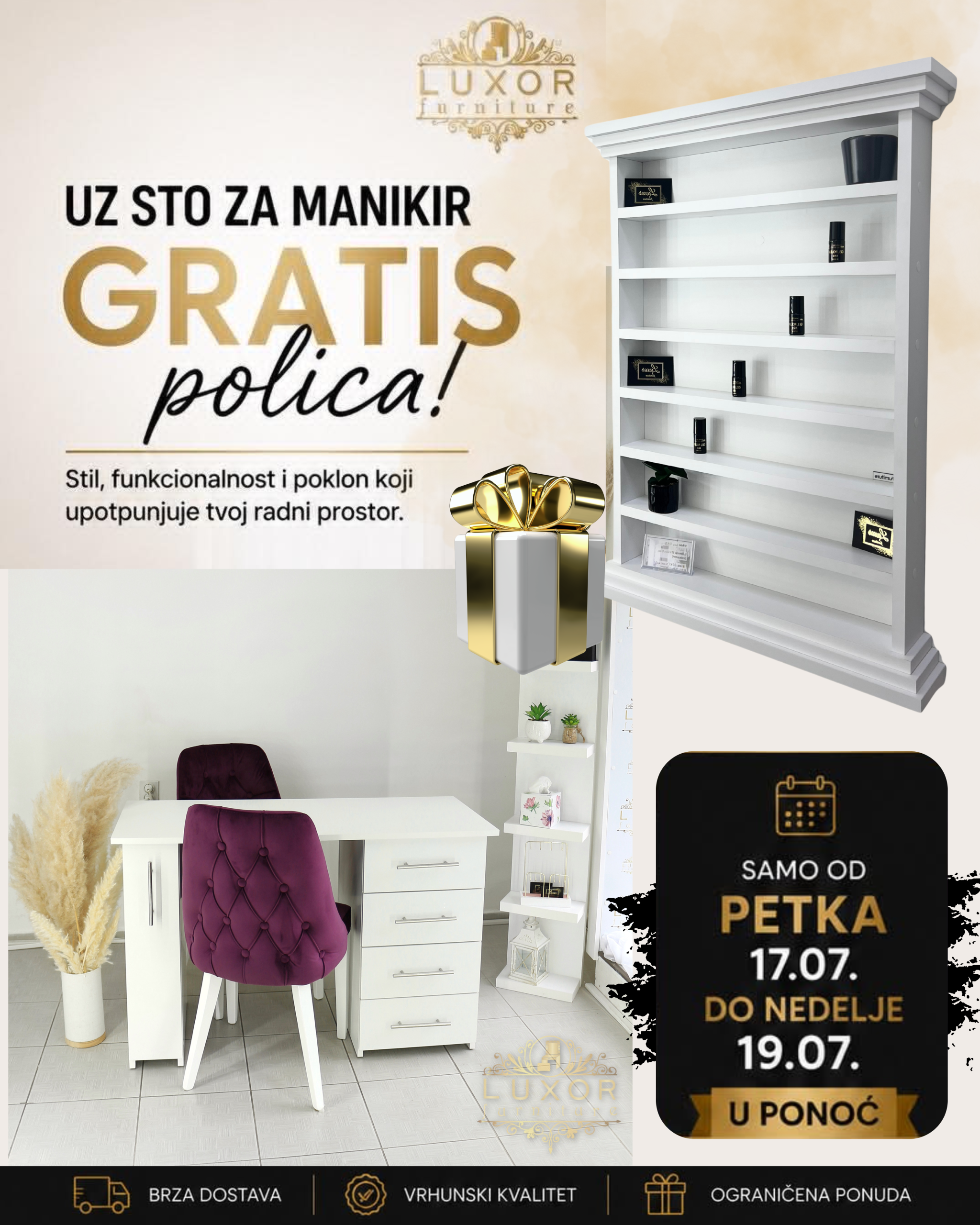 2 Sto za manikir Lux M2 + POLICA GRATIS - Slika 1